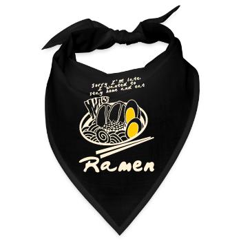 Ramen mit Ei Nudeln Nudelsuppe - Bandana - Schwarz - Vorne