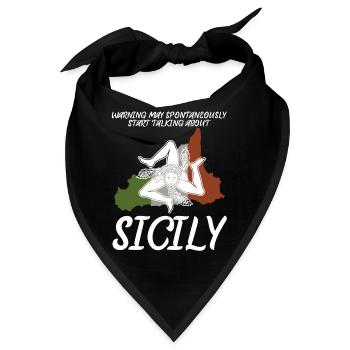 Sizilien Italien Italienische Flagge - Bandana - Schwarz - Vorne