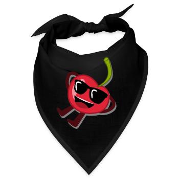 Kirsche mit Sonnenbrille Kirschen - Bandana - Schwarz - Vorne