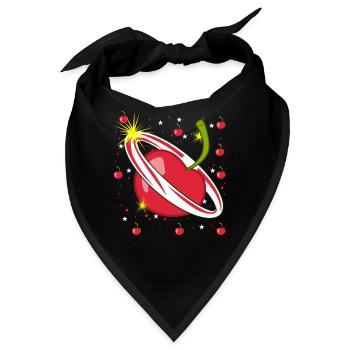 Kirsche im Weltraum Kirschen - Bandana - Schwarz - Vorne