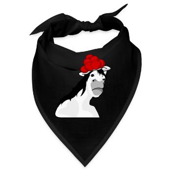 Schwarzwald Pferd mit Bollenhut - Bandana - Schwarz - Vorne