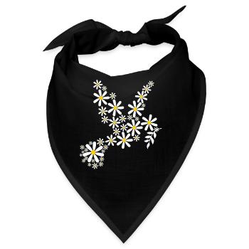 Friedenstaube Friedenssympol - Bandana - Schwarz - Vorne