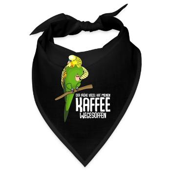 Kaffee Morgenmuffel Vogel Kaffeetrinker - Bandana - Schwarz - Vorne