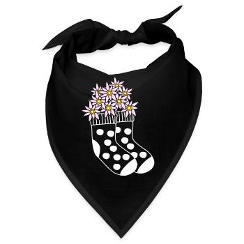 Winter Socks Flowers Sock Wool Socks - Bandana - Schwarz - Vorne