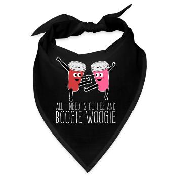 Boogie Woogie Coffee Dance Dancing - Bandana - Schwarz - Vorne