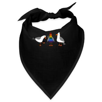 Seagull LGBT Gay Lesbian Rainbow Flagge - Bandana - Schwarz - Vorne
