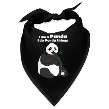 Giant Panda with Bamboo Panda Bear - Bandana - Schwarz - Vorne
