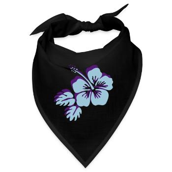 Hibiskusblüte Hibiscus Blume Flower Fleur - Bandana - Schwarz - Vorne