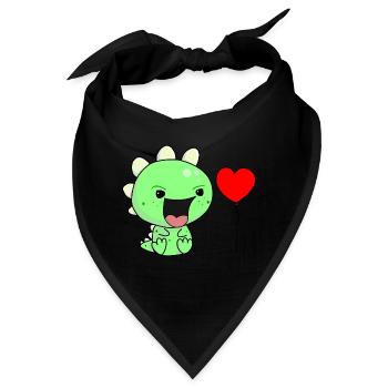 Schreihals Kind Kinder Baby Kleinkind Dino - Bandana - Schwarz - Vorne