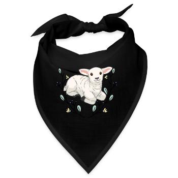 Lamm Lämmer Huftiere Schafsbock Herde Hirte Bock - Bandana - Schwarz - Vorne