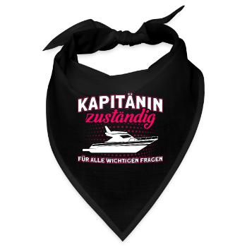 Kapitänin Zuständig Für Alle Wichtigen Fragen - Bandana - Schwarz - Vorne