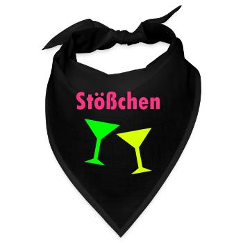 Stößchen (zwei Cocktailgläser) - Bandana - Schwarz - Vorne