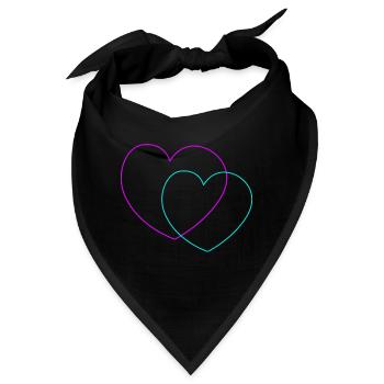 Herz Herzen Liebe Partner Partnerschaft Paar - Bandana - Schwarz - Vorne