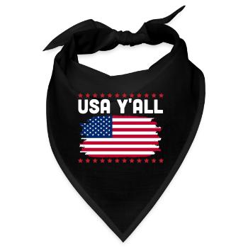 Gedenktag Vierter Juli USA Y'all Amerikanisch Patr - Bandana - Schwarz - Vorne