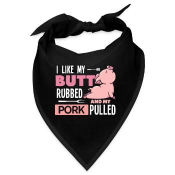Pulled Pork - Lustiges Grillen Smoker - Bandana - Schwarz - Vorne