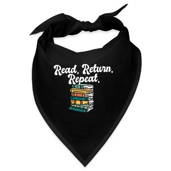 Librarian Read Return Repeat Library Worker Book - Bandana - Schwarz - Vorne