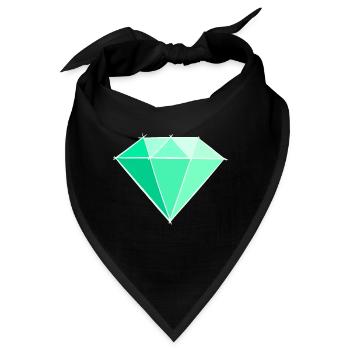 Edelsteine: Smaragt Zeichnung / Symbol. Juwel. - Bandana - Schwarz - Vorne