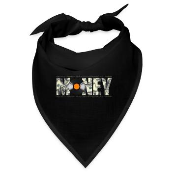 Hip Hop T-Shirt - Dollarscheine Schallplatte - Bandana - Schwarz - Vorne