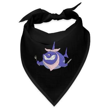 Sehr hungriger Hai - Bandana - Schwarz - Vorne