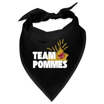Team Pommes Fritten Pommesliebe Kartoffel - Bandana - Schwarz - Vorne
