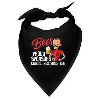 Beer - Proud Sponsor for casual Sex - Bandana - Schwarz - Vorne