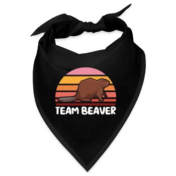 Team Biber Biber Holzarbeiter Biber Liebhaber - Bandana - Schwarz - Vorne