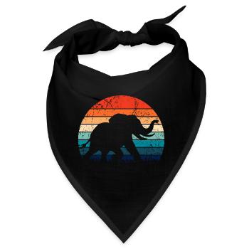 Elefant - Großwild, Stoßzahn, Elfenbein - Bandana - Schwarz - Vorne
