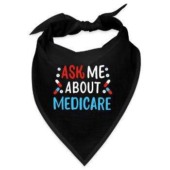 Fragen Sie mich über Medicare - Bandana - Schwarz - Vorne