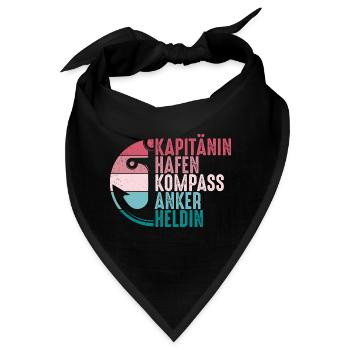 Kapitänin Hafen Kompass Anker Retro Seglerin - Bandana - Schwarz - Vorne