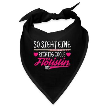 Querflöte Flöte Flötistin - Bandana - Schwarz - Vorne