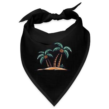 Palmen Insel - Bandana - Schwarz - Vorne