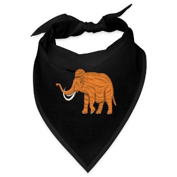 Mammut Ausgestorbener Elefant Geschenk - Bandana - Schwarz - Vorne