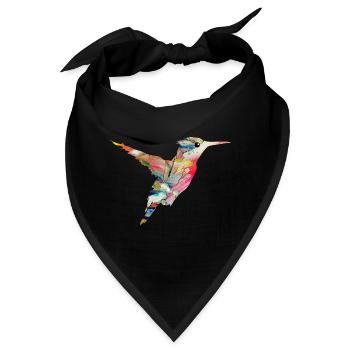 Kolibri Vogel fliegen Tier Natur Vögel Bunt Nektar - Bandana - Schwarz - Vorne