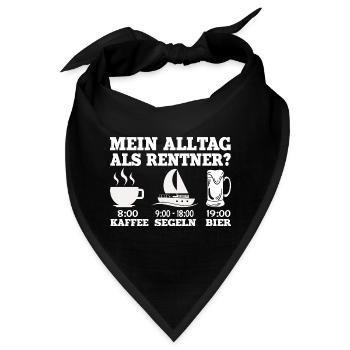 Renteneintritt Geschenk Segeln Segelboot Segler - Bandana - Schwarz - Vorne