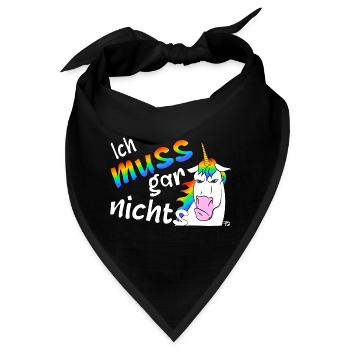 Lustiges böses Einhorn, ich muss gar nichts - Bandana - Schwarz - Vorne