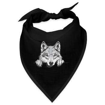 Wolf - Bandana - Schwarz - Vorne