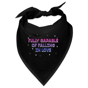 Capable of Falling in Love Bisexual LGBTQ Bi - Bandana - Schwarz - Vorne