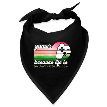 Fröhliche tropische amüsante Gaming-Illustration - Bandana - Schwarz - Vorne