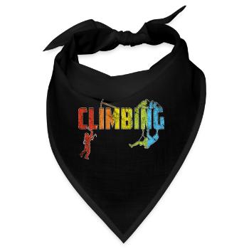 Klettern Bouldern Retro Berg Geschenk TShirt I - Bandana - Schwarz - Vorne