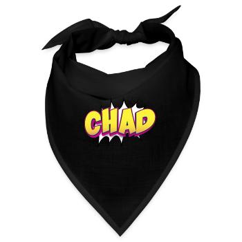 Tschad Benutzerdefinierter Name Comic-Stil Pop-Art, Tschad - Bandana - Schwarz - Vorne