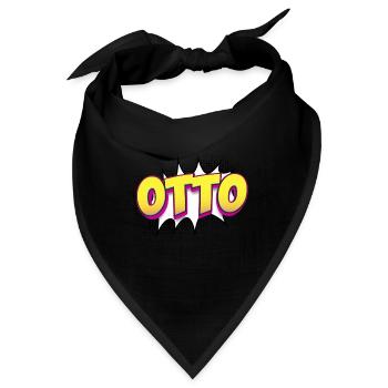 Otto Benutzerdefinierter Name Comic-Buch-Stil Pop-Art, Otto - Bandana - Schwarz - Vorne