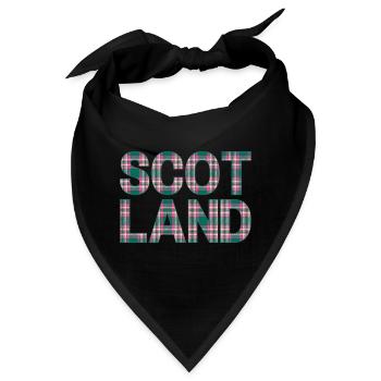 Schottland Tartan Schriftzug Dudelsack Highlands - Bandana - Schwarz - Vorne