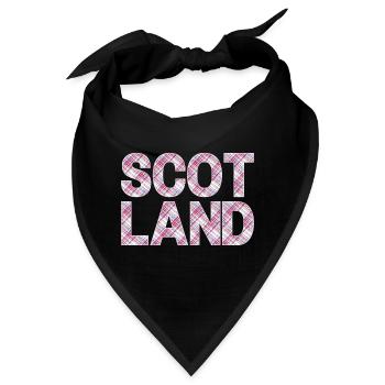 Schottland Tartan Schriftzug Dudelsack Highlands - Bandana - Schwarz - Vorne