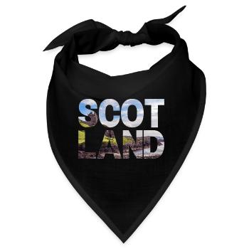 Schottland Tartan Schriftzug Dudelsack Highlands - Bandana - Schwarz - Vorne