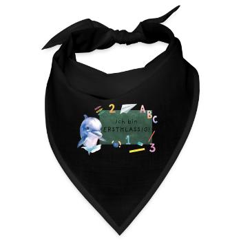 Schulanfang Delfin - Bandana - Schwarz - Vorne