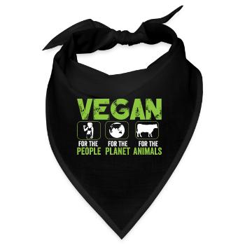 Vegan for People for Planet for Animals - Bandana - Schwarz - Vorne