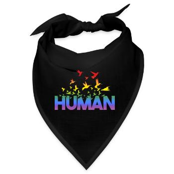 Liebe Human Regenbogen Gay Pride - LGBT - Bandana - Schwarz - Vorne