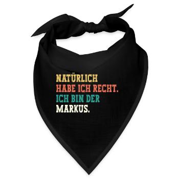 Markus Lustiger Spruch Vorname Name Markus - Bandana - Schwarz - Vorne