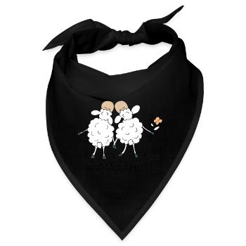 Schafe - Hochzeit - Wortspiel - Bandana - Schwarz - Vorne