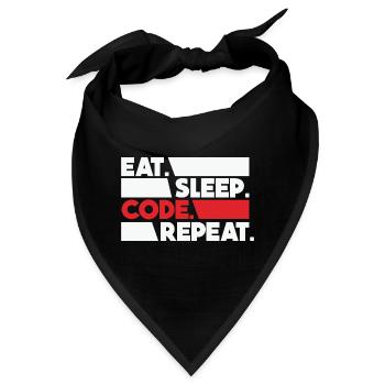 Eat Sleep Code Repeat Programmer Devloper - Bandana - Schwarz - Vorne